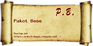 Pakot Bese névjegykártya